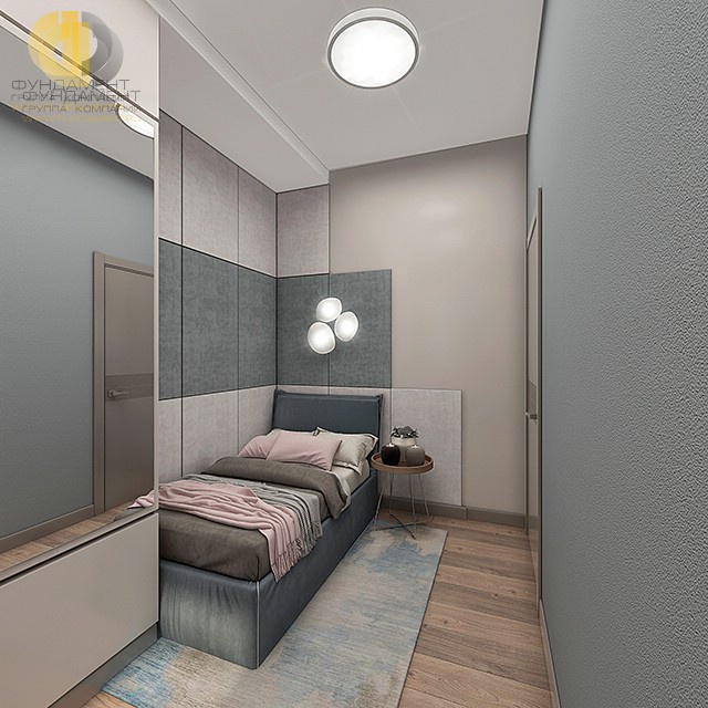 Интерьер спальни для девочки-подростка в стиле минимализм