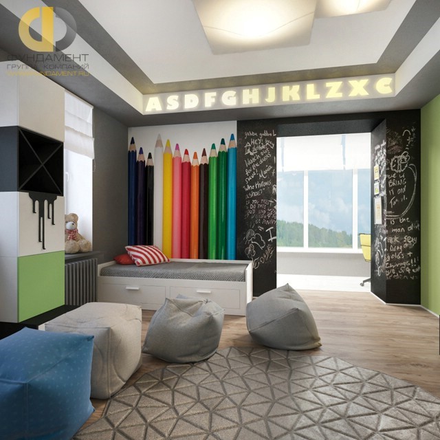 Детская комната с комбинированной отделкой 