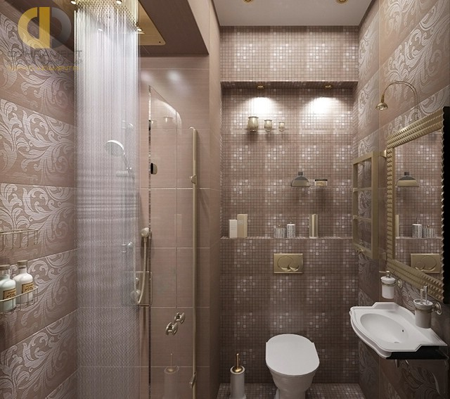 Современные идеи в дизайне ванной комнаты с душевой кабиной. Фото 2016