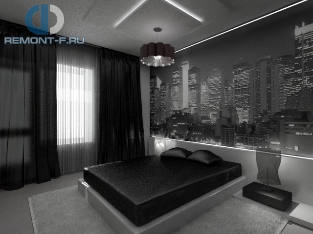 Фото спальни в современном стиле в темных оттенках