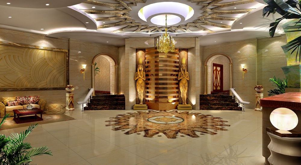 На фото:Ремонт холла в египетском стиле