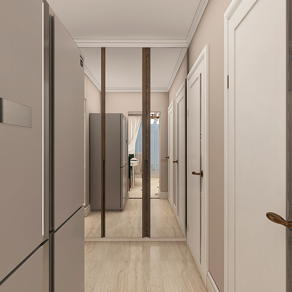 На фото:Интерьер коридора в квартире в современном стиле