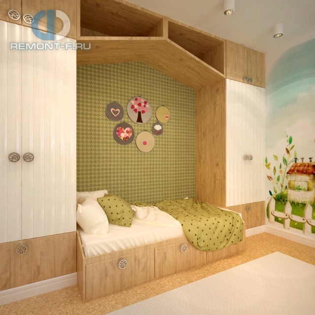 Детская комната в скандинавском стиле с многофункциональным модулем 