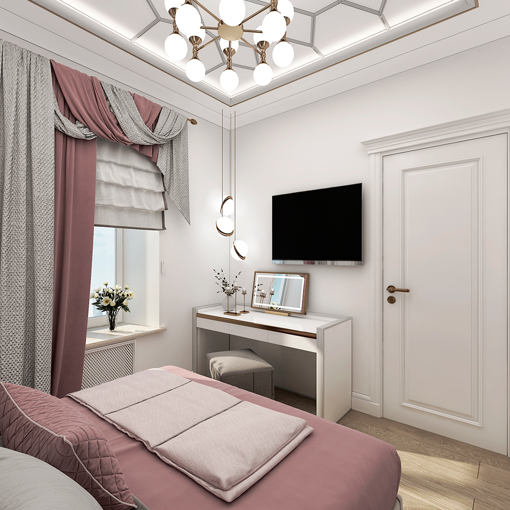 На фото:Интерьер спальни в квартире в современном стиле