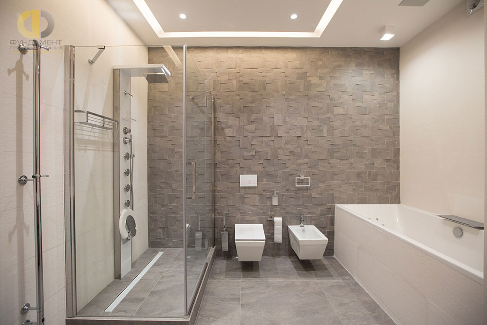 Дизайн интерьера ванной в серых тонах