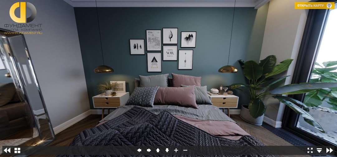 3D-дизайн спальни в скандинавском стиле