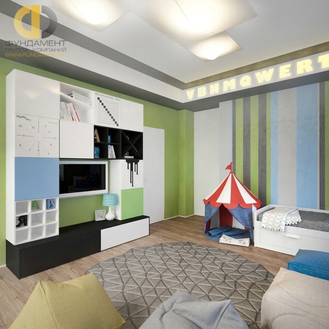Дизайн детской комнаты 12 кв. м с палаткой: фото 2017