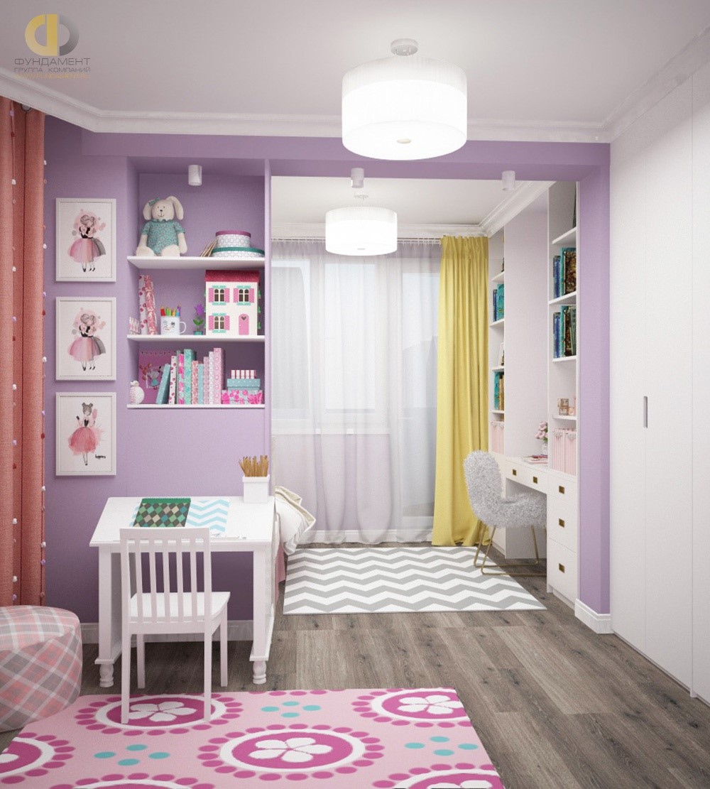 Детская комната для девочки в современном стиле. Фото 2018