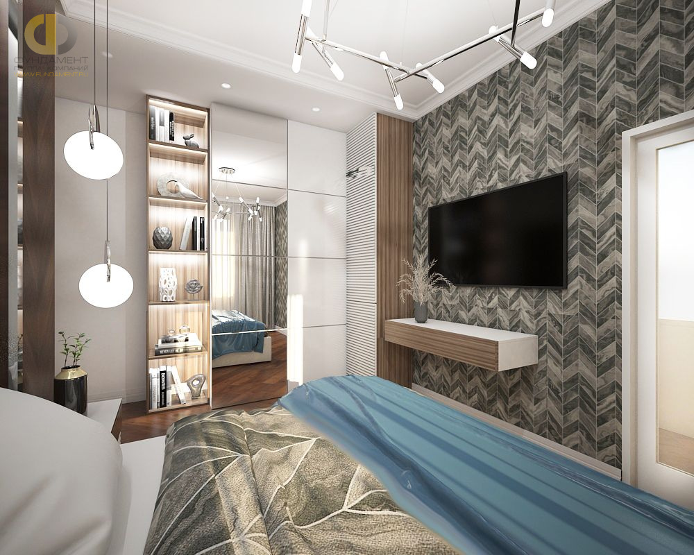 Спальня в стиле дизайна современный по адресу г. Москва, Авиаконструктора Микояна, д. 14, 2019 года