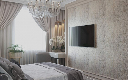 Дизайн интерьера спальни в двухкомнатной квартире 76 кв.м в стиле ар-деко9