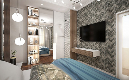 Дизайн интерьера спальни в четырёхкомнатной квартире 115 кв.м в современном стиле12