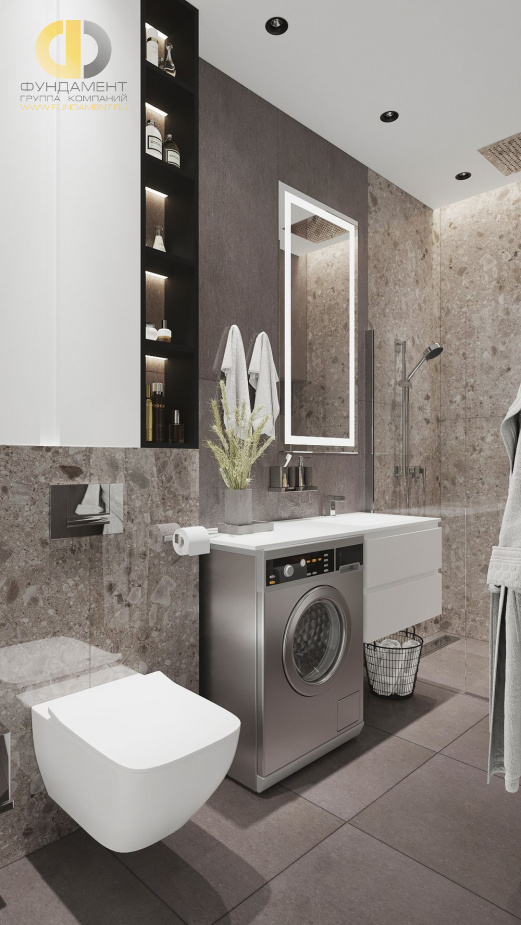 Дизайн интерьера ванной в трёхкомнатной квартире 78 кв.м в стиле ар-деко13