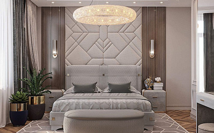 Дизайн интерьера спальни в 3-комнатной квартире 146 кв. м в стиле неоклассика 7