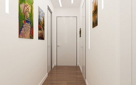 Дизайн интерьера коридора в трёхкомнатной квартире 125 кв.м в современном стиле1