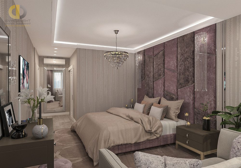 Спальня в стиле дизайна эклектика по адресу МО, г. Одинцово, Можайское шоссе, д. 38, 2019 года