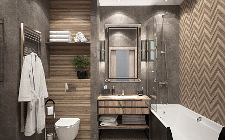 Дизайн интерьера ванной в четырёхкомнатной квартире 66 кв.м в современном стиле с элементами прованса14