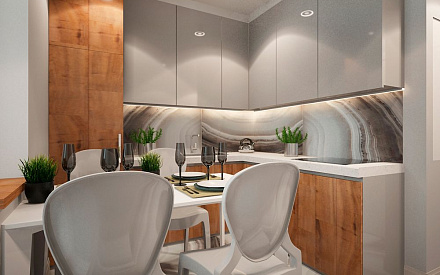Дизайн интерьера кухни в трёхкомнатной квартире 70 кв.м в современном стиле5