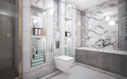 Дизайн интерьера ванной в шестикомнатной квартире 200 кв.м в стиле ар-деко30
