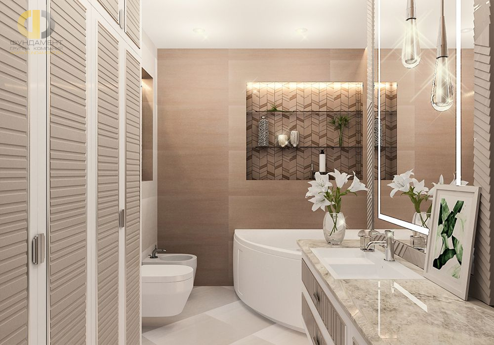 Дизайн интерьера ванной в пятикомнатной квартире 108 кв. м в современном стиле 15