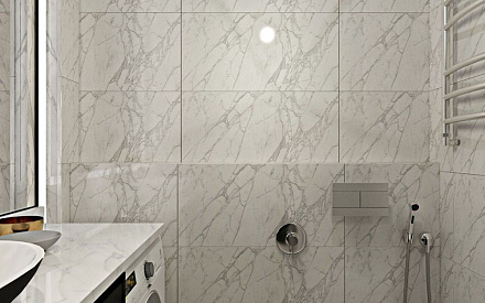 Дизайн интерьера ванной в трёхкомнатной квартире 95 кв.м в стиле ар-деко1