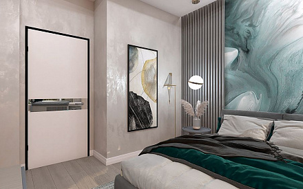 Дизайн интерьера спальни в трёхкомнатной квартире 101 кв. м в современном стиле 11