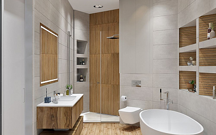 Дизайн интерьера ванной в трёхкомнатной квартире 135 кв.м в современном стиле4