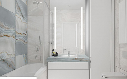 Дизайн интерьера ванной в трёхкомнатной квартире 86 кв.м в стиле ар-деко17