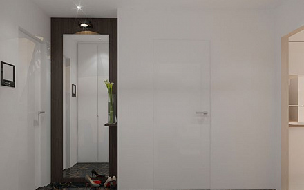 Дизайн-проект коридора в трехкомнатной квартире 130 кв.м в Москве с фото в стиле минимализм