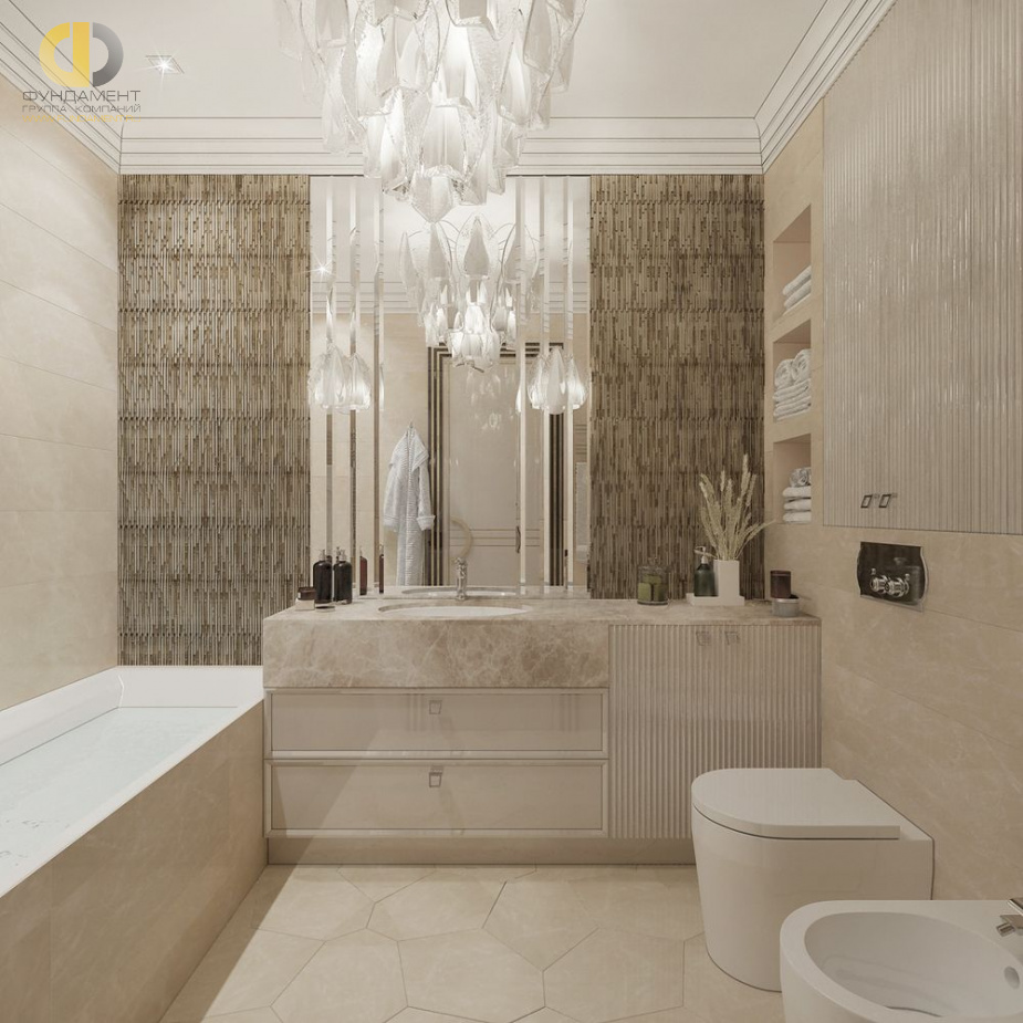 Дизайн интерьера ванной в трёхкомнатной квартире 110 кв.м в стиле ар-деко18