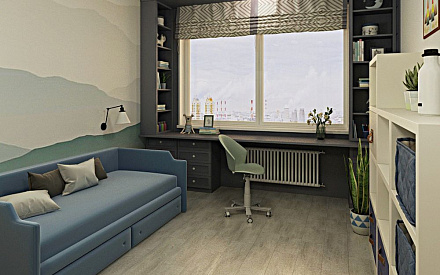 Дизайн интерьера детской в трёхкомнатной квартире 98 кв.м в стиле современная классика15