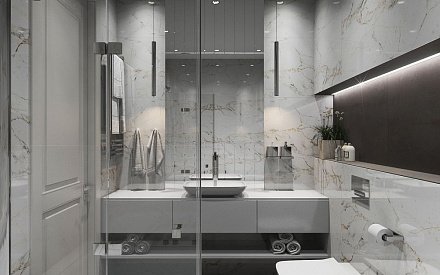 Дизайн интерьера ванной в трёхкомнатной квартире 78 кв.м в стиле ар-деко8