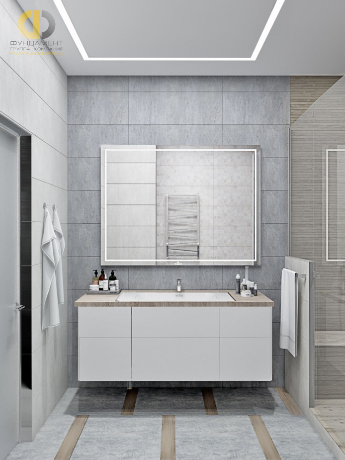 Дизайн интерьера ванной в трёхкомнатной квартире 101 кв.м в современном стиле5