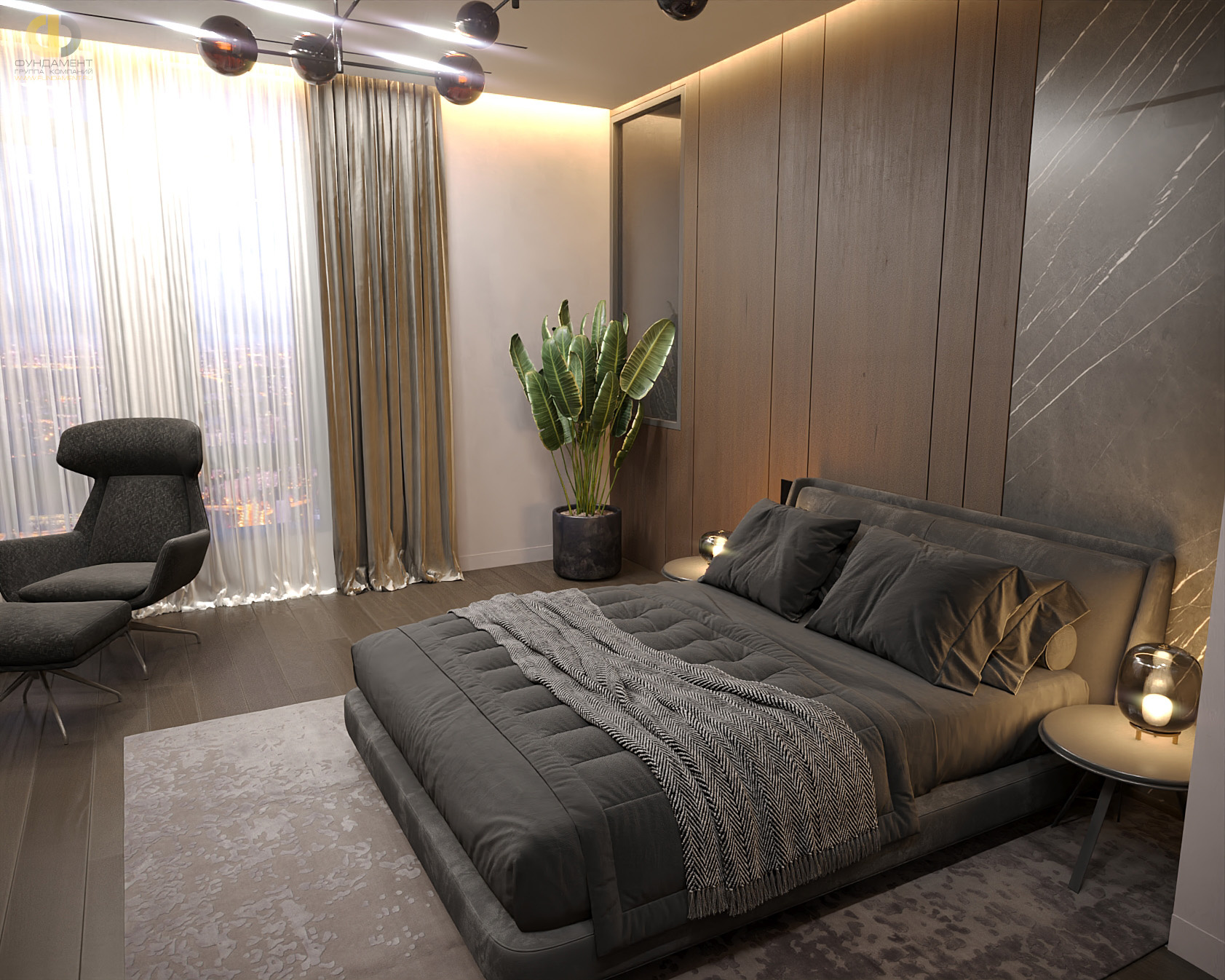 Дизайн спальни в стиле cовременном – фото 30