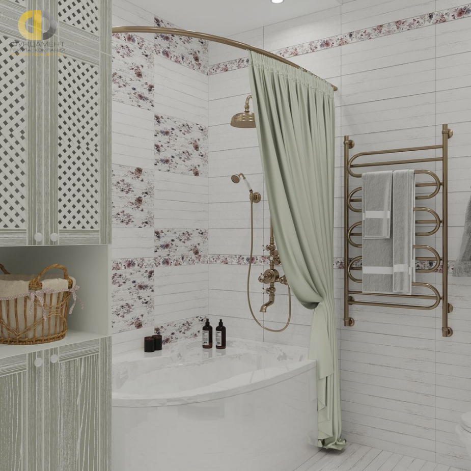 Дизайн интерьера ванной в трёхкомнатной квартире 66 кв.м в классическом стиле10