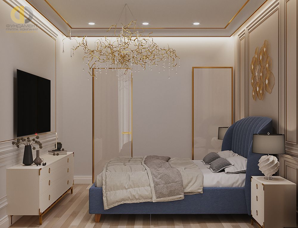 Спальня в стиле дизайна современный по адресу г. Москва, ул. Новослободская вл. , д. 24, 2019 года