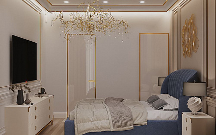 Дизайн интерьера спальни в трёхкомнатной квартире 79 кв.м в современном стиле2