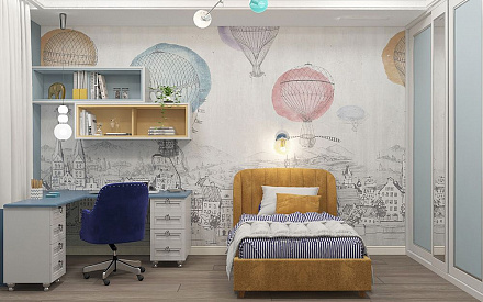 Дизайн интерьера детской в четырёхкомнатной квартире 114 кв. м в стиле ар-деко и неоклассика 26