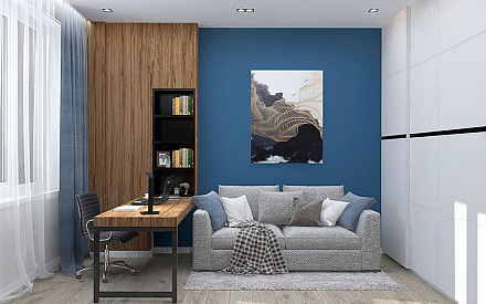 Дизайн интерьера кабинета в трёхкомнатной квартире 123 кв.м в современном стиле7