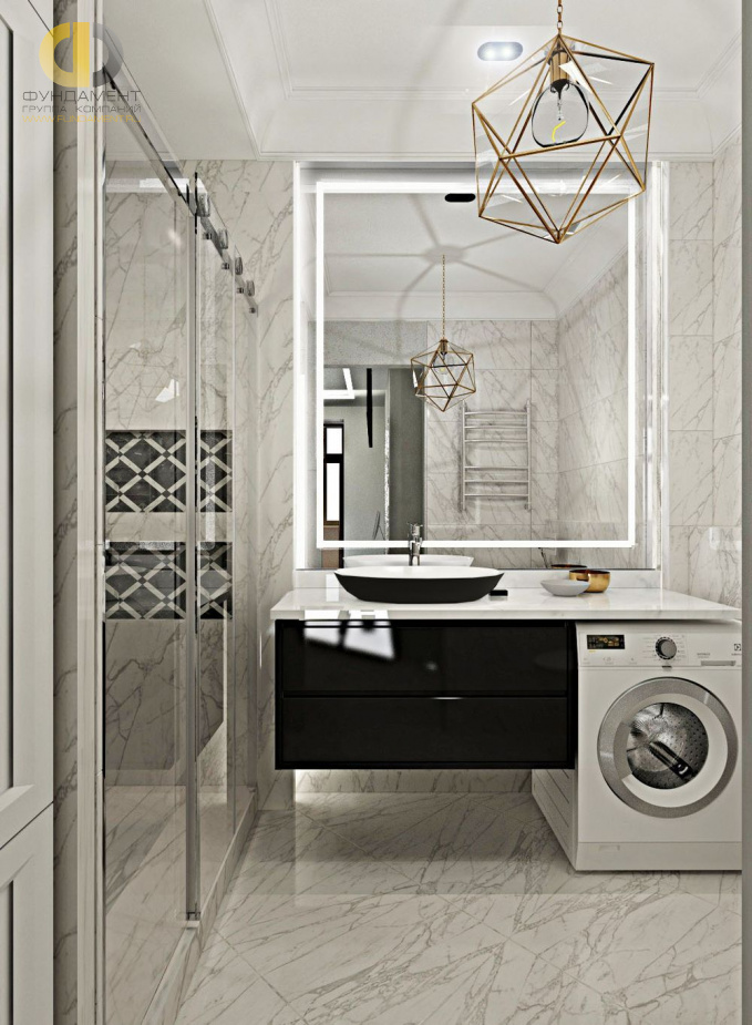 Дизайн интерьера ванной в трёхкомнатной квартире 95 кв.м в стиле ар-деко20