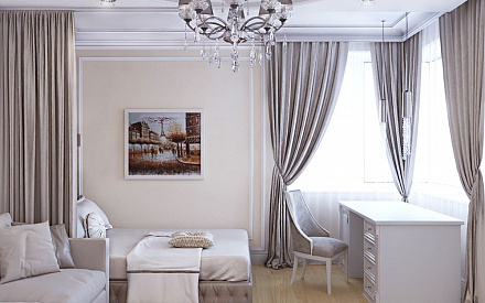Дизайн интерьера спальни в шестикомнатной квартире 167 кв.м в стиле неоклассика с элементами ар-деко