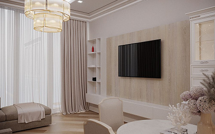 Дизайн интерьера гостиной в трёхкомнатной квартире 79 кв.м в современном стиле13