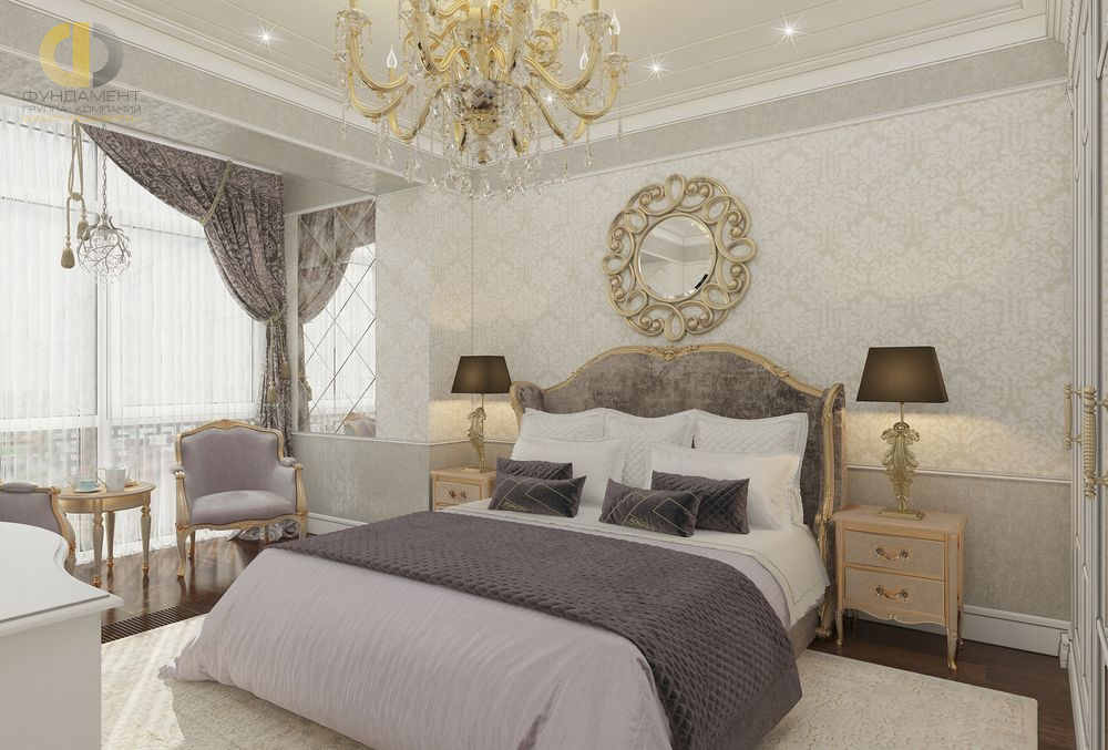 Интерьер спальни в квартире в стиле классицизм