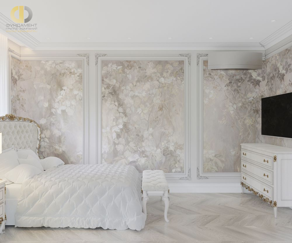 Дизайн интерьера спальни в четырёхкомнатной квартире 132 кв.м в классическом стиле15