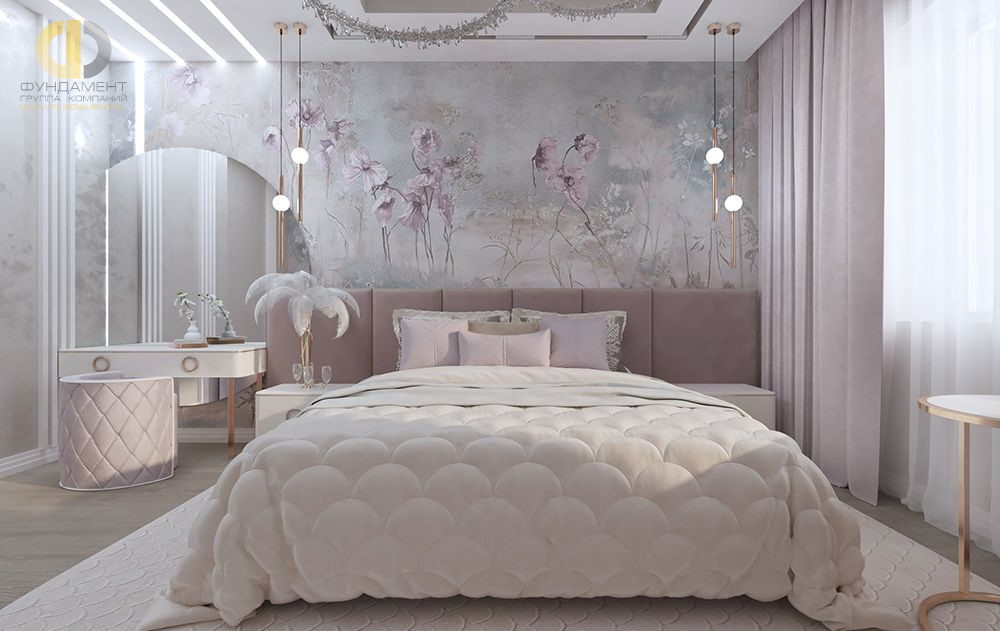 Спальня в стиле дизайна арт-деко (ар-деко) по адресу Каманина, 4, 2020 года