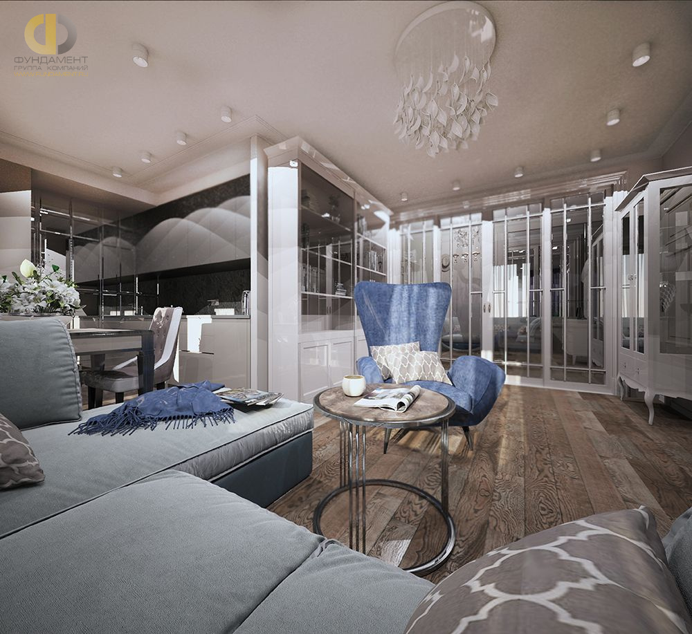Дизайн интерьера гостиной в двухкомнатной квартире