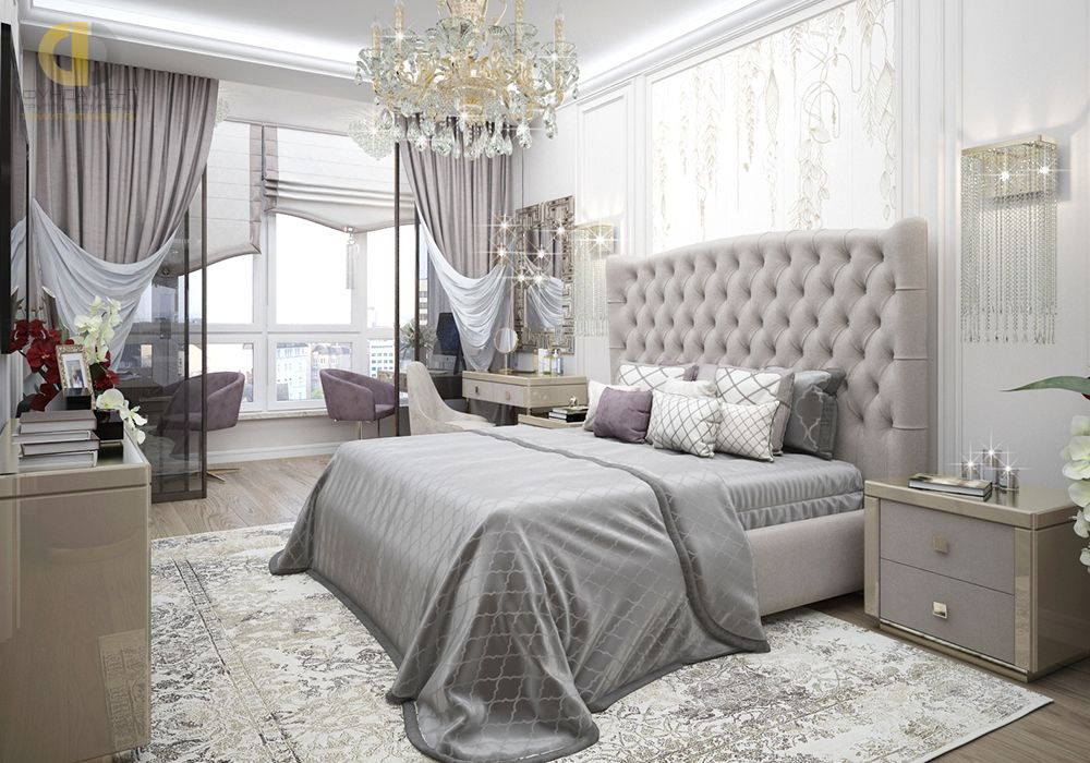 Спальня в стиле дизайна арт-деко (ар-деко) по адресу г. Москва, ул. Херсонская, д. 43, 2020 года