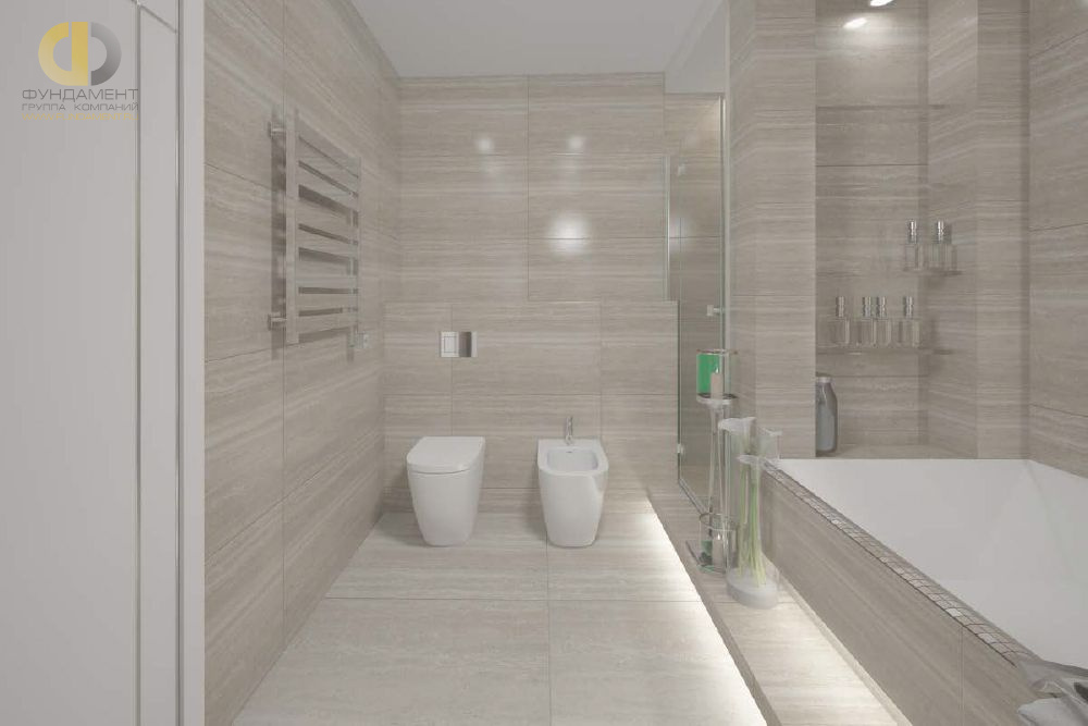 Дизайн ванной в 4-комнатной квартире 130 кв.м3