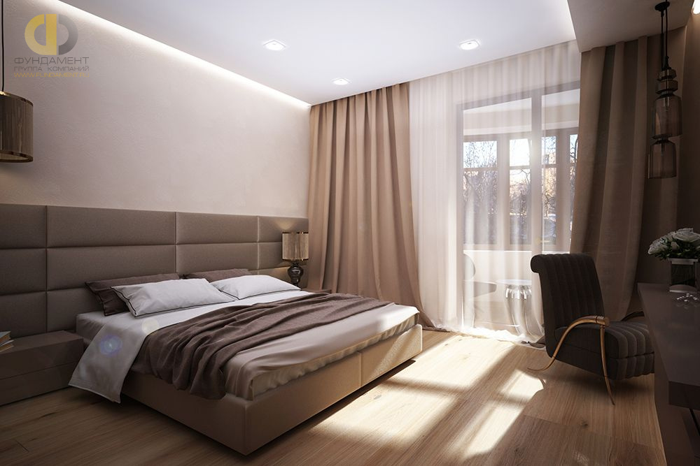 Спальня в стиле дизайна современный по адресу г. Москва, ул. Трубецкая, д. 12, 2018 года
