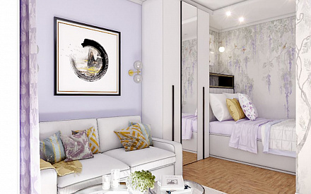Дизайн интерьера спальни в четырёхкомнатной квартире 142 кв.м в стиле ар-деко