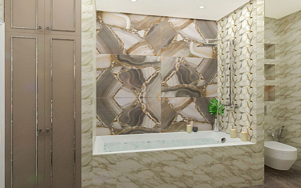 Дизайн интерьера ванной в четырёхкомнатной квартире 144 кв.м в стиле эклектика17